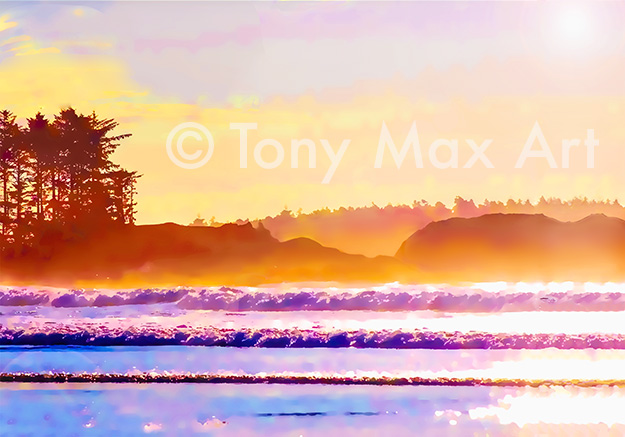 "Tofino Beach".  Fine art paintings by Tony Max painter