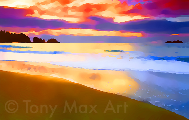 "Tofino – Waves by the Shore" –British Columbia coastal art by artist Tony Max