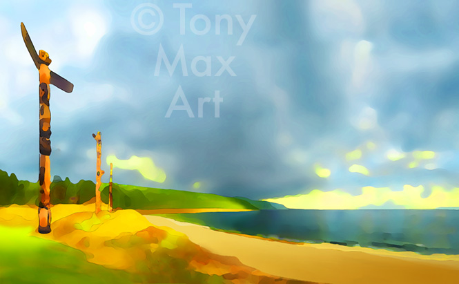 Totems – South View  -  Canadian landscape art prints by Tony Max