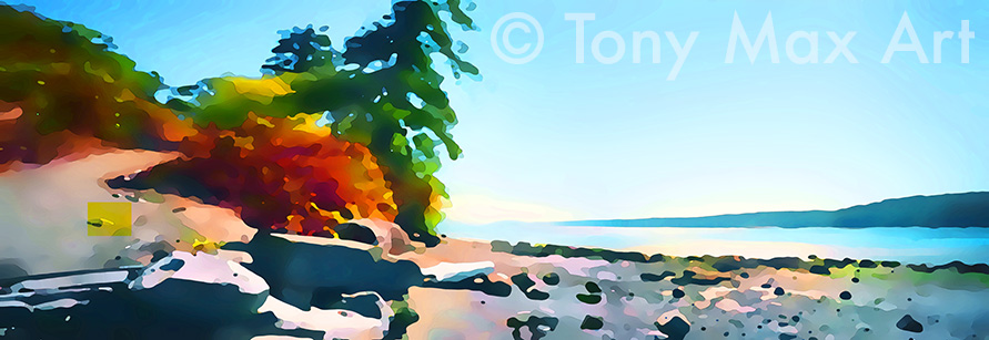 "Trail to the Beach" – BC Gulf Islands art by Tony Max