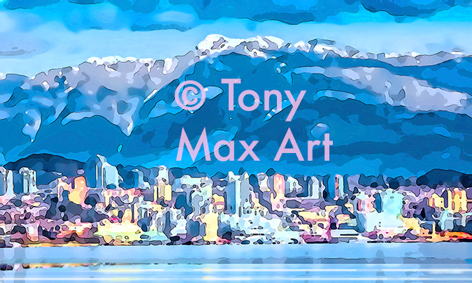 "Vancouver&ndash;Blue-North-Shore" &ndash; North  Vancouver art prints by painter Tony Max