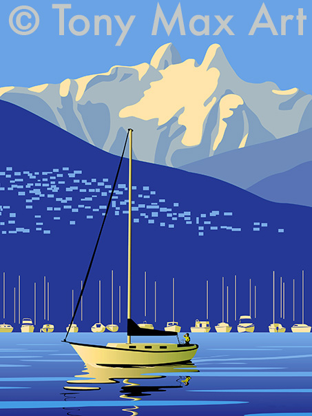 "Vancouver &ndash; Lions Peaks" - Vancouver art by BC artist Tony Max