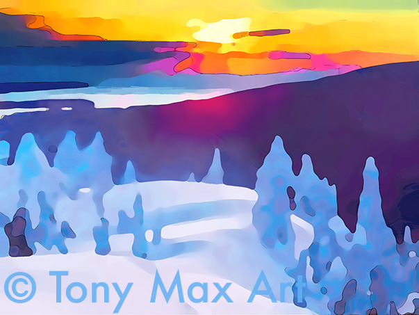 "Vancouver Snow Peak" &ndash; Vnacouver paintings by painter Tony Max