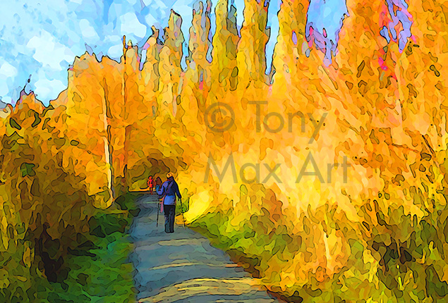 "Walkers – Horizontal" – Canadian art landscape by painter Tony Mac