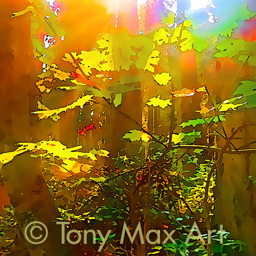 "Warm Forest Light" – Nature art by painter Tony Max