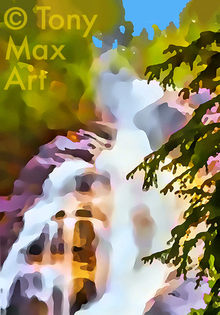 "Waterfall 11" &ndash; British Columbia waterfall art by painter Tony Max