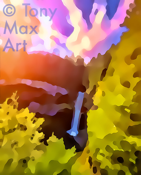 "Waterfall 8" –British Columbia waterfall art by Canadian artist Tony Max