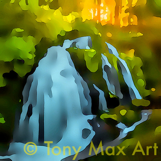 "Waterfall 9" - British Columbia waterfall art by artist Tony Max