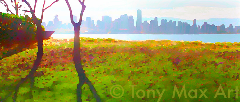 "Waterfront Park" - Vancouver paintings by master artist Tony Max