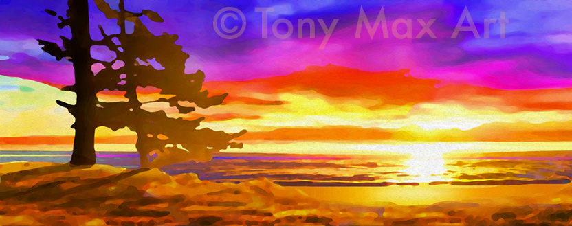 "West Coast – Sensational Seascape – Horizontal" – Canadian marine art by painter Tony Max