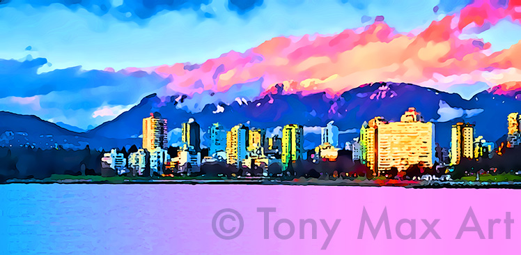 "West End Sundown" -  Vancouver art prints by artist Tony Max