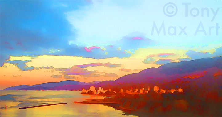 "West Van From Lions Gate" – Horizontal - Vancouver visual art by artist Tony Max