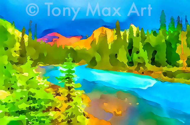 "Wild River 2" – contemporary British Columbia landscape art by artist Tony Max