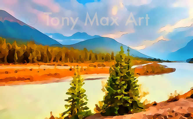 "Wild River 4l" – Canadian landscape art by painter Tony Max