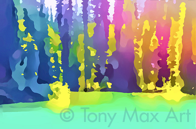 "Wilderness Lake 1" – contemporary landscape art by artist Tony Max