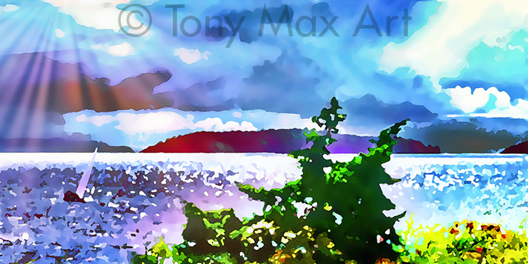 "Windswept – Panorama Close-up" -  Classic Canadian art prints by artist Tony Max