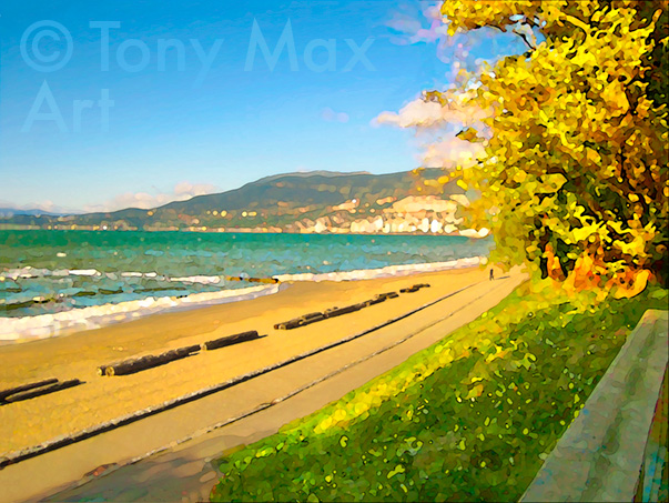 Windy Day - Third Beach - Vancouver Art Prints by artist Tony Max