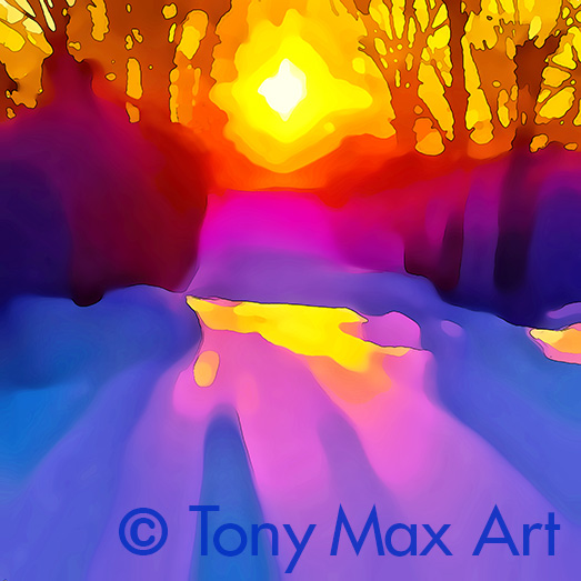 "Winter Landscape 5" – Canadian winter landscape art by painter Tony Max