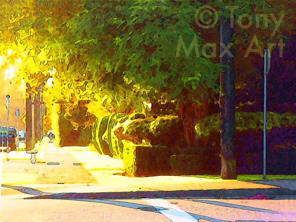 Yellow Street Corner – Tony Max – Vancouver Art and BC Art