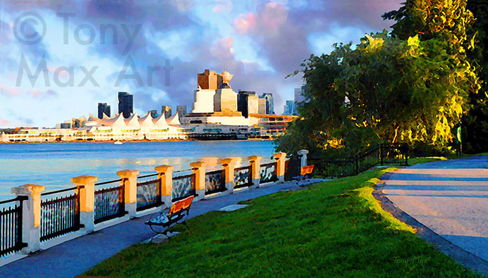 "Canada Place From Brockton Point" - Vancouver art prints by artist Tony Max