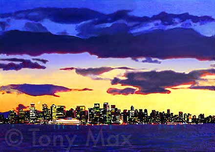 Dramatic Sunset - North Vancouver art prints by BC artist Tony Max