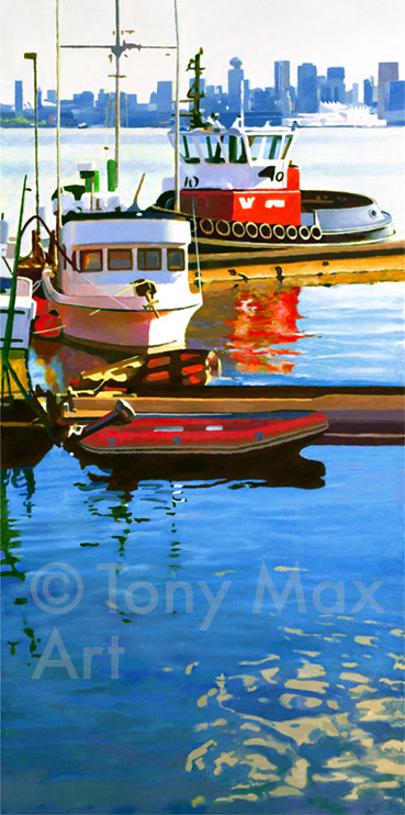 "North Shore Docks" – North Vancouver art prints by artist Tony Max