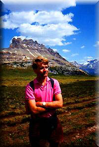 Artist Tony Max on a hike  Dolomite Pass, Alberta