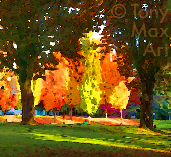 "Victoria Park – Fall Colours" – North Vancouver fine art prints by artist Tony Max